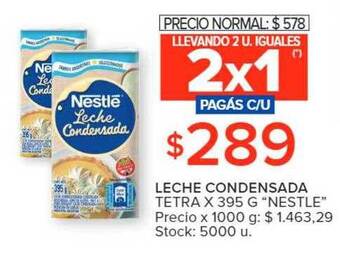 Carrefour Leche condensada tetra oferta