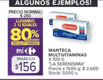 Carrefour Manteca multivitaminas oferta