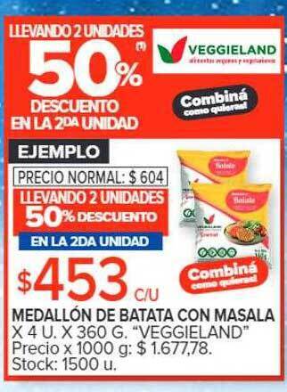 Carrefour Medallón de batata con masala oferta