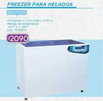 Freezer para helados 352 litros