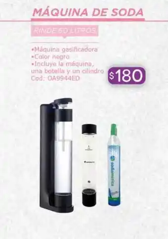 Máquina de soda rinde 60 litros