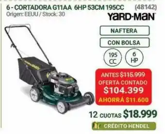 Cortadora g11aa 6hp 53cm 195cc yard-man