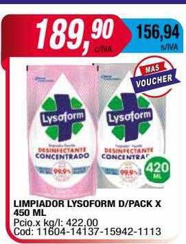 Maxiconsumo Limpiador lysoform d pack oferta