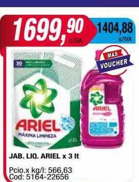 Maxiconsumo Jab liq ariel x 3lt oferta