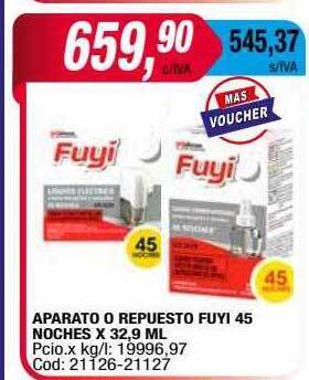Maxiconsumo Aparato o repuesto fuyi 45 noches oferta