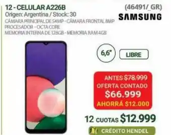 Celular a226b samsung