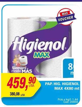 Maxiconsumo Pap hig higienol max oferta