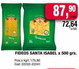 Maxiconsumo Fideos santa isabel oferta