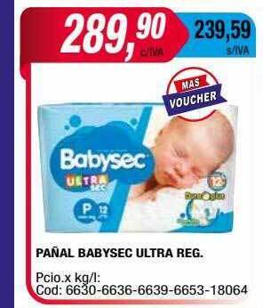 Maxiconsumo Pañal babysec ultra reg. oferta