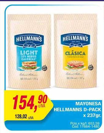 Maxiconsumo Mayonesa hellmanns d-pack oferta