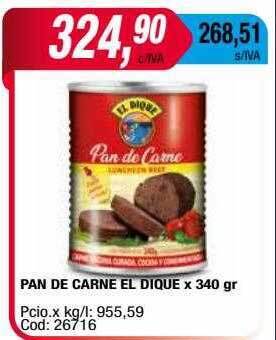 Maxiconsumo Pan de carne el dique oferta