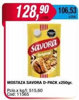 Maxiconsumo Mostaza savora d-pack oferta