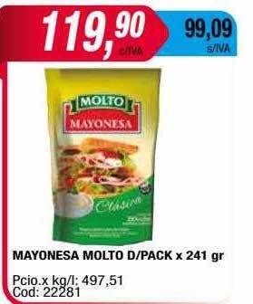 Maxiconsumo Mayonesa molto d-pack oferta