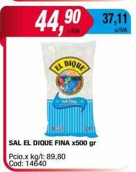Maxiconsumo Sal el dique fina oferta