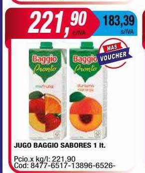 Maxiconsumo Jugo baggio sabores oferta