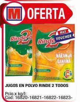 Maxiconsumo Jugos en polvo rinde 2 todos oferta