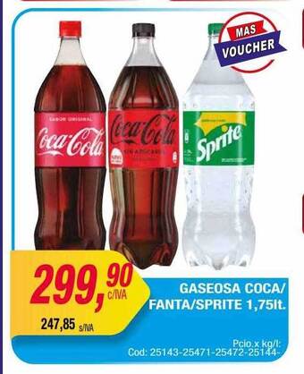 Maxiconsumo Gaseosa coca-fanta-sprite oferta