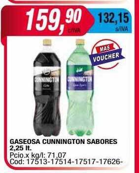 Maxiconsumo Gaseosa cunnington sabores oferta