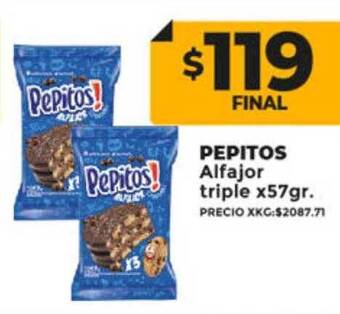Supermayorista Vital Pepitos alfajor triple oferta