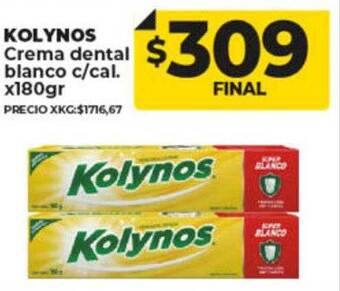 Supermayorista Vital Kolynos crema dental blanco c cal oferta
