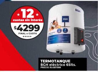 Supermayorista Vital Termotanque bgh eléctrico 65lts oferta