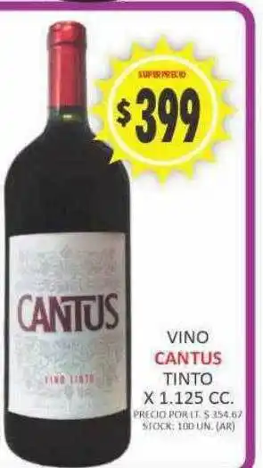 Supermercados Becerra Vino cantus tinto x 1.125 cc. oferta