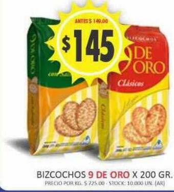 Supermercados Becerra Bizcochos 9 de oro oferta