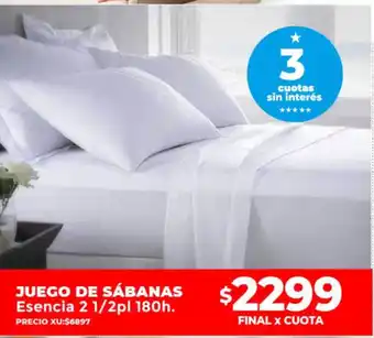 Supermayorista Vital Juego de sábanas esencia 2 1 2pl 180h oferta