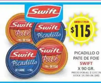Supermercados Becerra Picadillo o pate de foie swift oferta