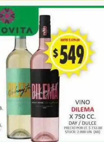 Supermercados Becerra Vino dilema x 750 cc. oferta