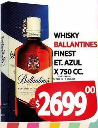 Supermercados Mariano Max Whisky ballantines finest et. azul oferta