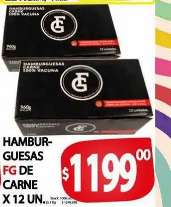 Supermercados Mariano Max Hamburguesas fg de carne oferta