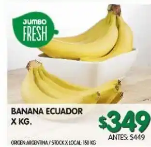 Jumbo Banana ecuador kg oferta