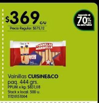 Jumbo Vainillas cuisine&co. 444g oferta