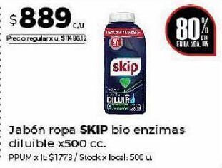 Disco Jabón ropa skip x 500cc oferta
