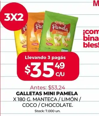 Supermercados Tadicor Galletas Mini Pamela x 180g oferta