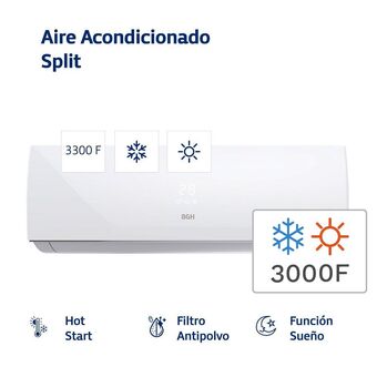 Frávega Aire acondicionado split frío/calor bgh 3000f 3500w bs35wcau oferta