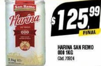 Supermercados Yaguar Harina San Remo 000 1Kg oferta