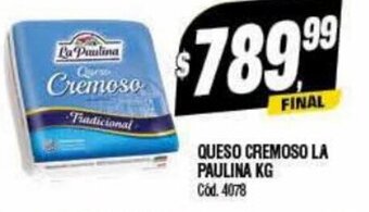 Supermercados Yaguar Queso Cremoso La Paulina kg, oferta