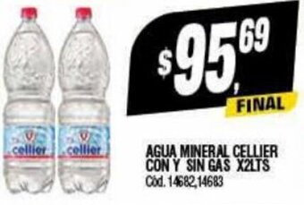 Supermercados Yaguar Agua Mineral Cellier Con Y Sin Gas x 2lts. oferta