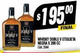Supermercados Yaguar Whisky Doble V Etiqueta Negra X 200 CC oferta