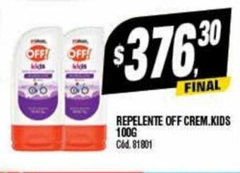 Supermercados Yaguar Repelente Off Crem. Kids 100g. oferta