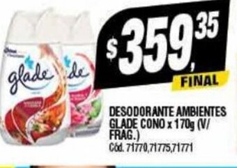 Supermercados Yaguar Desodorante Ambientes Glade Cono x 170g. oferta