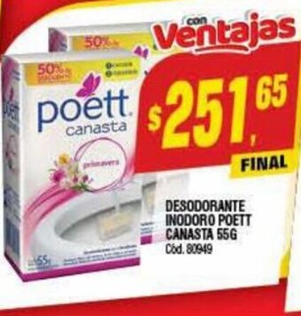 Supermercados Yaguar Desodorante Inodoro Poett Canasta 55g. oferta