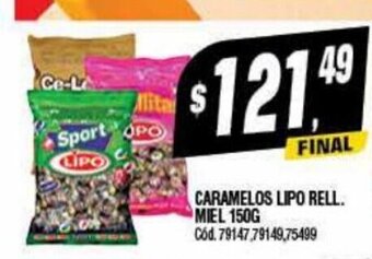 Supermercados Yaguar Caramelos Lipo Rell. Miel 150g. oferta
