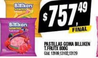 Supermercados Yaguar Pastillas Goma Billiken T. Frutx 800g. oferta