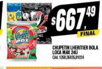 Supermercados Yaguar Chupetin Lheritier Bola Loca Max 24u oferta