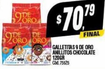 Supermercados Yaguar Galletitas 9 De Oro Anillitos Chocolate 120gr oferta