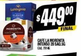 Supermercados Yaguar Cafe La Morenita Intenso 20 Saq. 5g. oferta