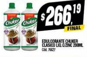 Supermercados Yaguar Edulcorante Chuker Clasico Liq. C/ Zinc 200ml. oferta